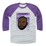 Mens Baseball T-Shirt Purple / Ash